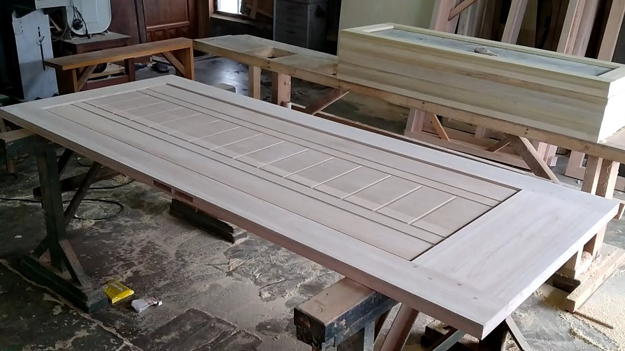 cara membuat pintu rumah minimalis kekinian  TERBARU , kayu Meranti merah