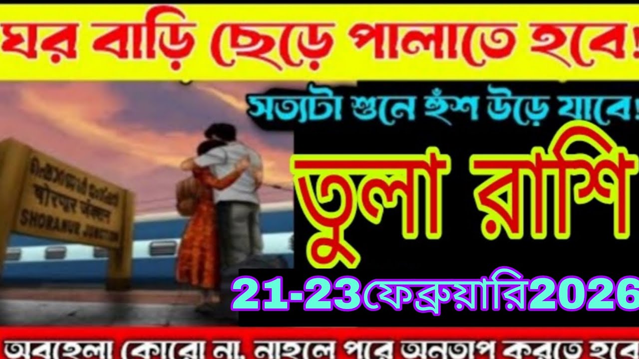 তুলা রাশি ২১-২৩ ফেব্রুয়ারি ২০২৬ 🚨 ঘর ছাড়ার যোগ! জীবনে বড় ধাক্কা না বড় সুখবর? এখনই জানুন #tularas