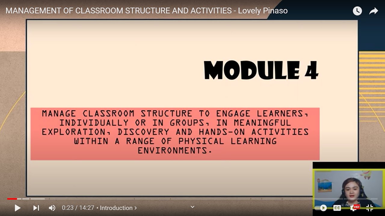 MANAGEMENT OF CLASSROOM STRUCTURE AND ACTIVITIES - Lovely Pinaso