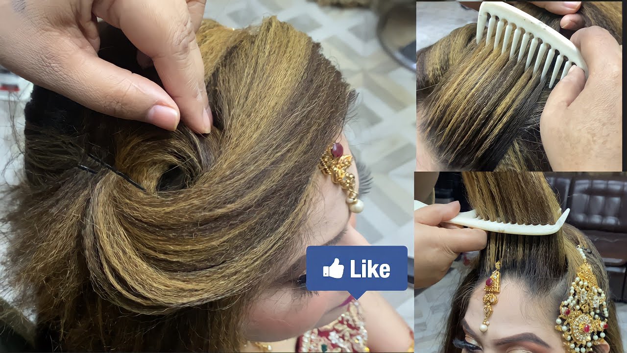 bridal puff hairstyle step by step | Bridal front variation hairstyle | how to make top puff