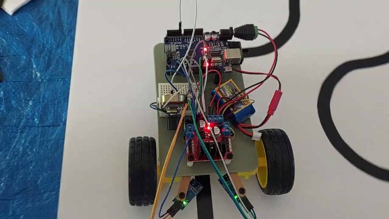 First Run for simple home made line follower car