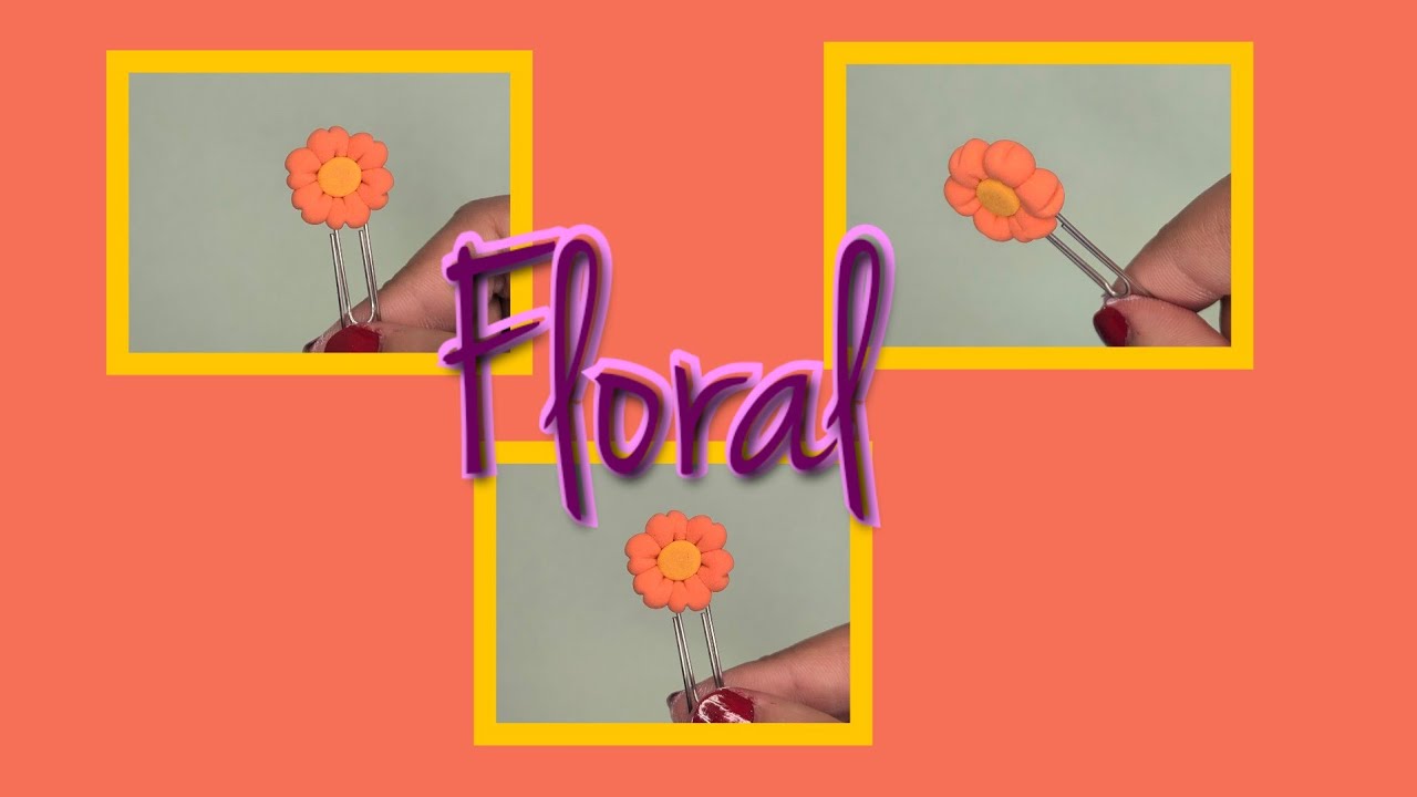 Floral book mark with clips