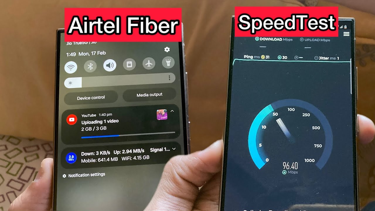 Airtel Xstreme 100 Mbps SpeedTest Airtel fiber vs jio fiber Airtel Xstream Fiber Upload Speed Test