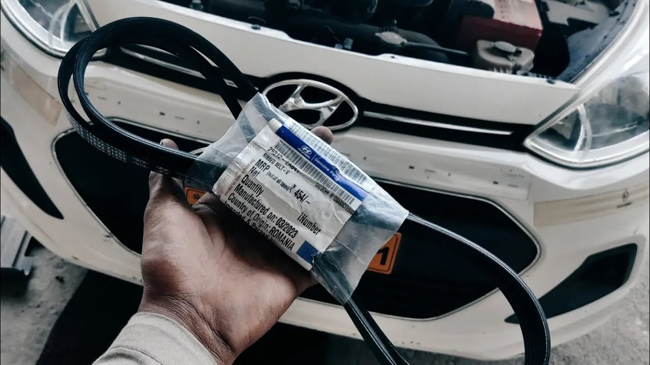 HYUNDAI XCENT V-BELT KESE CHANGE KARE //BELT REPLACEMENT!!!