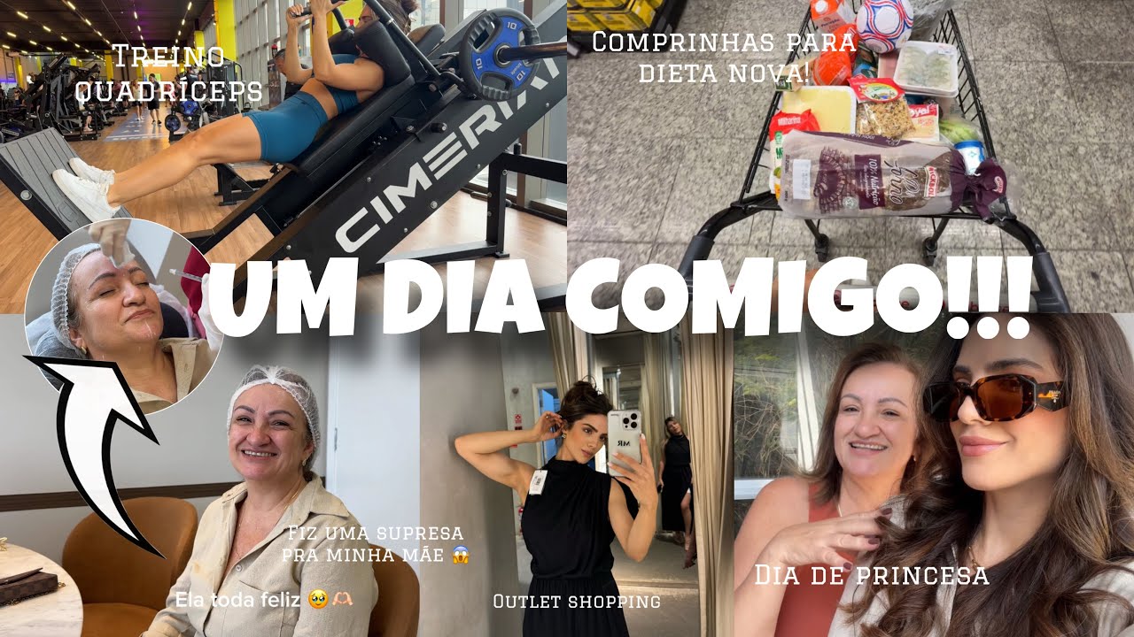 VLOG | Leg day, compras da dieta nova, fiz uma surpresa pra minha mãe & compras no OUTLET 🛍️