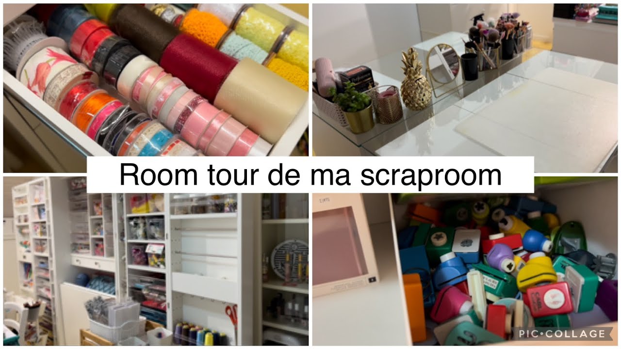 Scraproom tour 2023/craft room tour/je vous montre tout/astuce/organisation