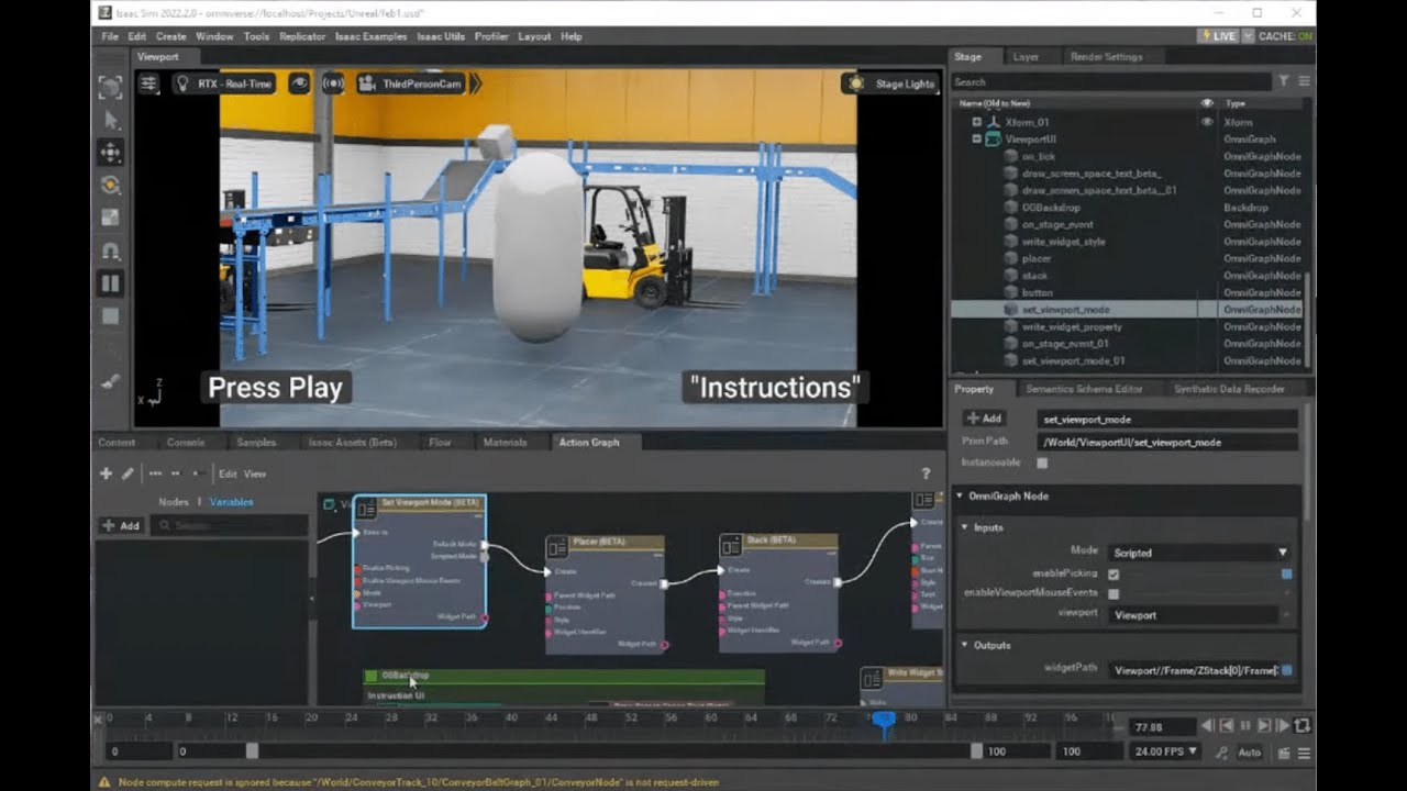 How to Create Viewport UI with Action Graph in Omniverse | Learn With Me