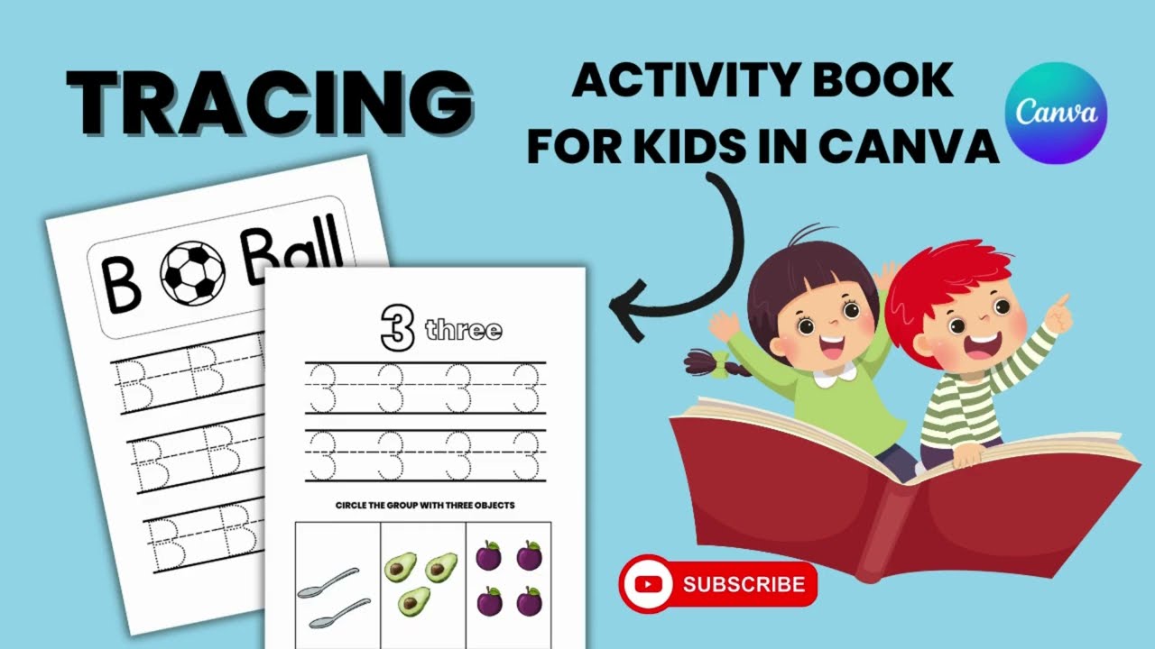 Create Tracing Activity Book for Kids In Canva