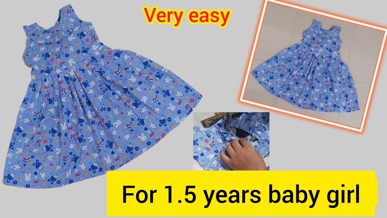 Baby Girl Frock Cutting And Stitching With Easy Steps || 1.5 years baby girl frock making