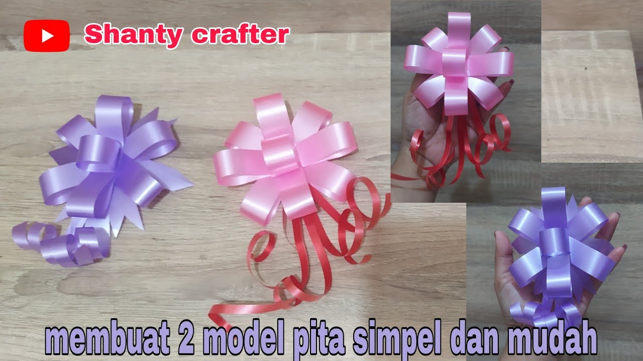 DIY 243 || membuat 2 model pita kado simpel  dan mudah || kerajinan pita hias dari pita jepang