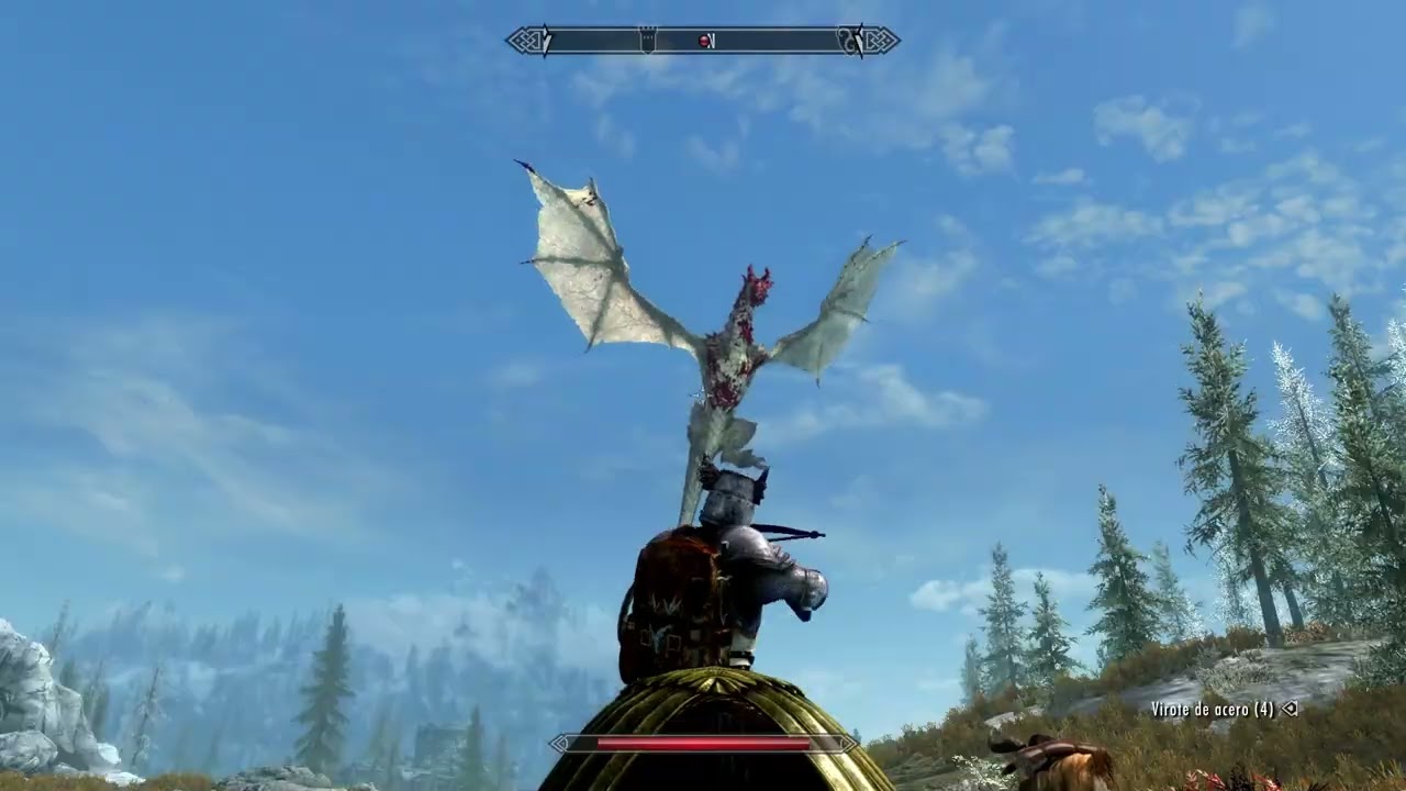 Skyrim Special Edition templario contra dragon