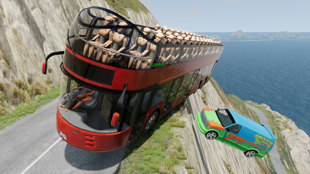 Speeding Car vs Heavy Bus &ndash; Brutal Crash Simulation | BeamNG.drive