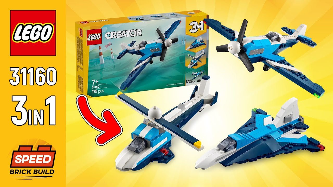 LEGO® Creator 3-в-1 Самолёт: Гоночный самолёт (31160) [178 деталей] Реактивный самолёт и вертолёт...