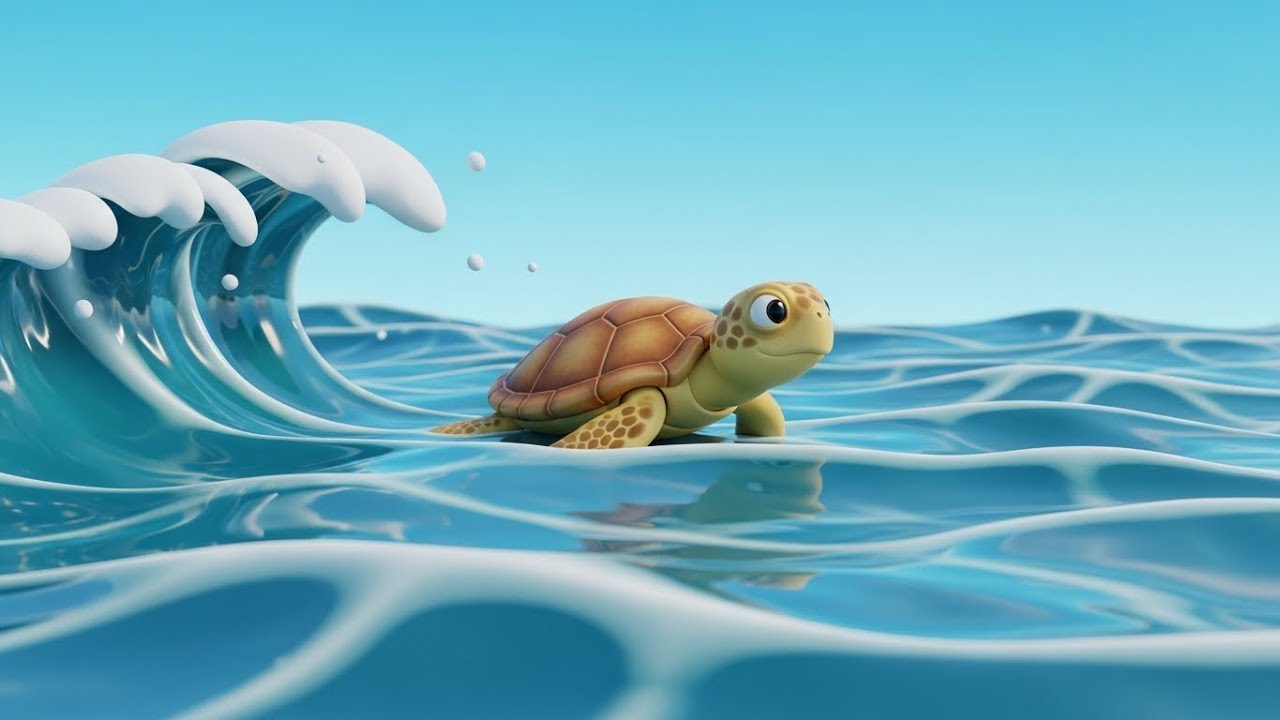 Baby Turtle Crawls So Slow! 🐢💚 | Cute Movement Song for Kids | Gentle Nursery Rhyme