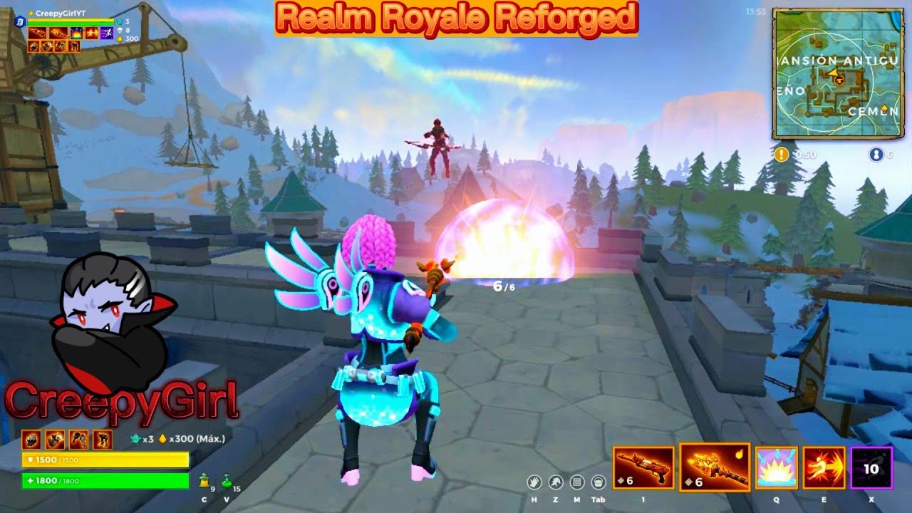 AGRESSIVE Mage with FIRE Staff VS Hunter CreepyGirl HIGHLIGHT REALM ROYALE REFORGED