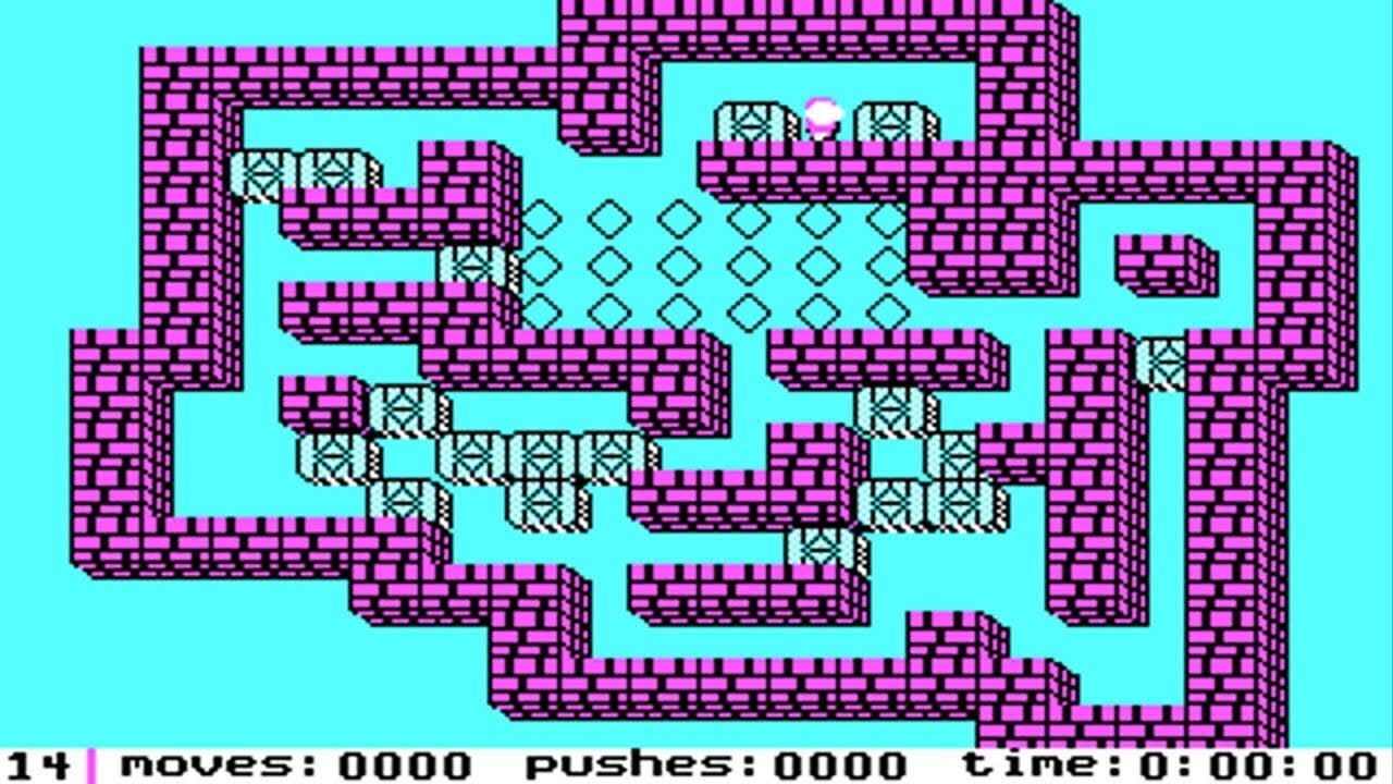 IBM PC - Sokoban Solution - Level 14