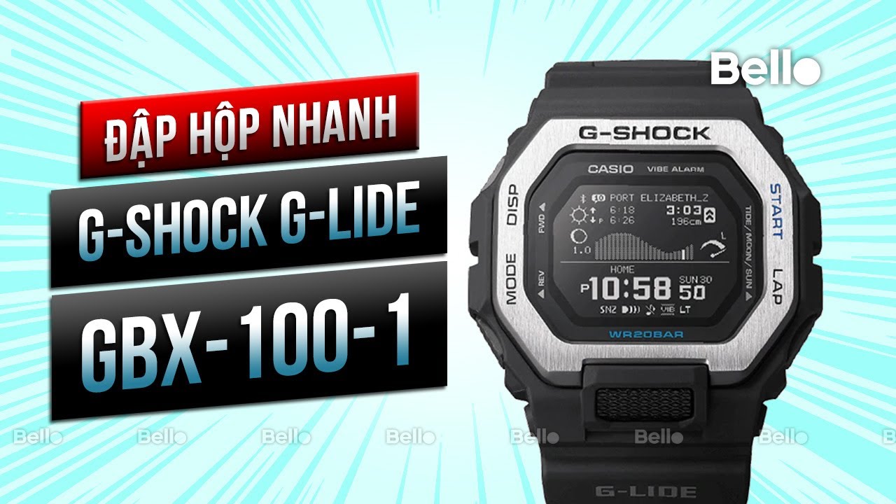 Đập hộp nhanh G-Shock G-Lide GBX-100-1DR, kết nối smartphone thời thượng