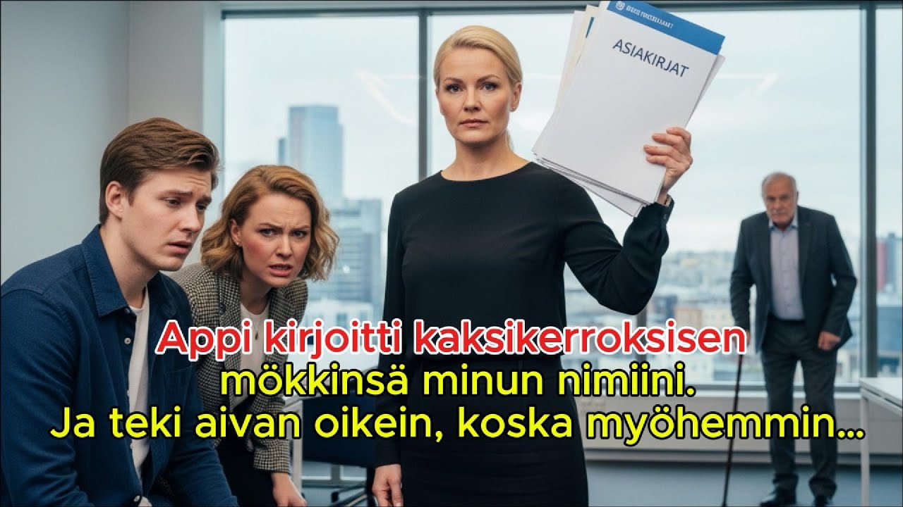 Appi kirjoitti kaksikerroksisen mökkinsä minun nimiini. Ja teki aivan oikein, koska myöhemmin…