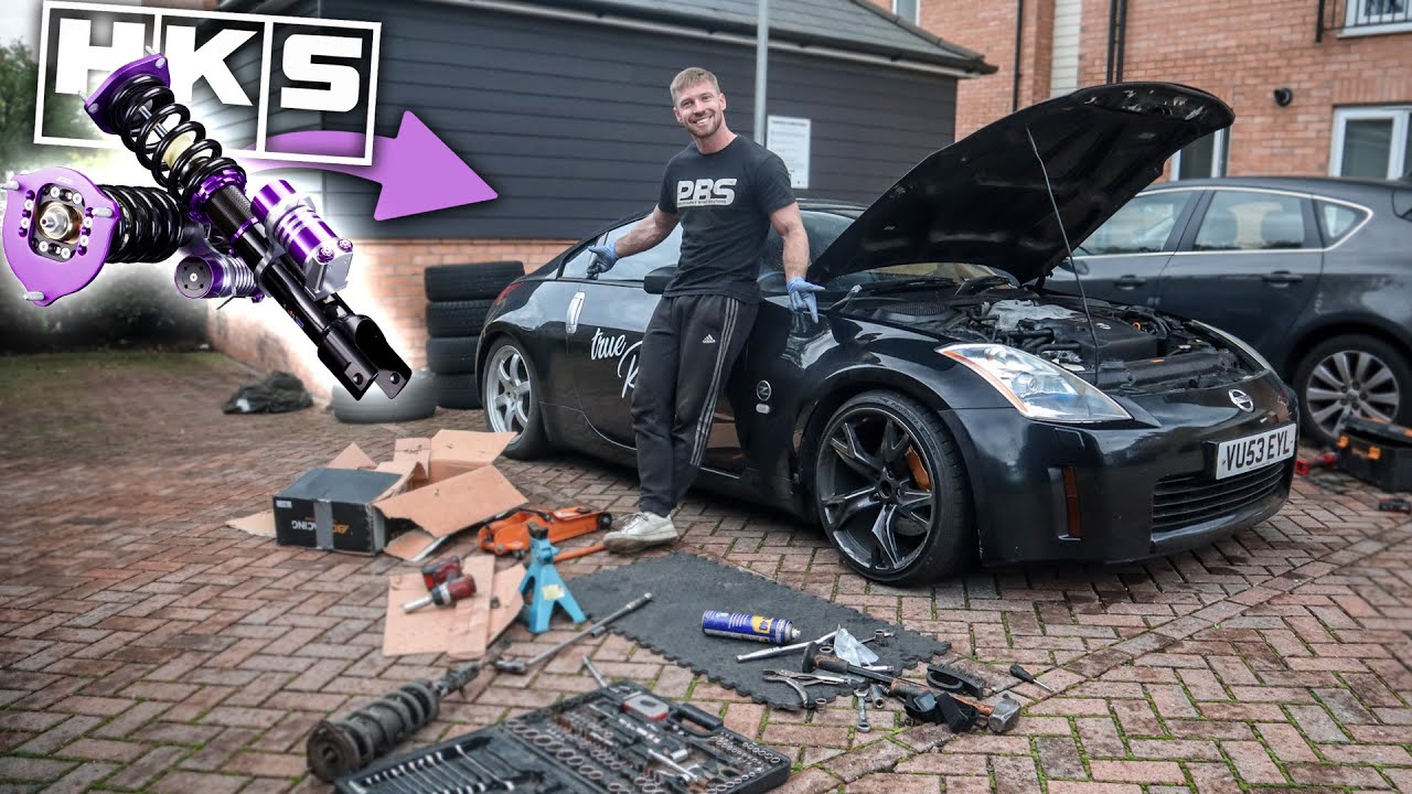Как установить койловеры на Nissan 350z!.. (не настоящие койловеры)