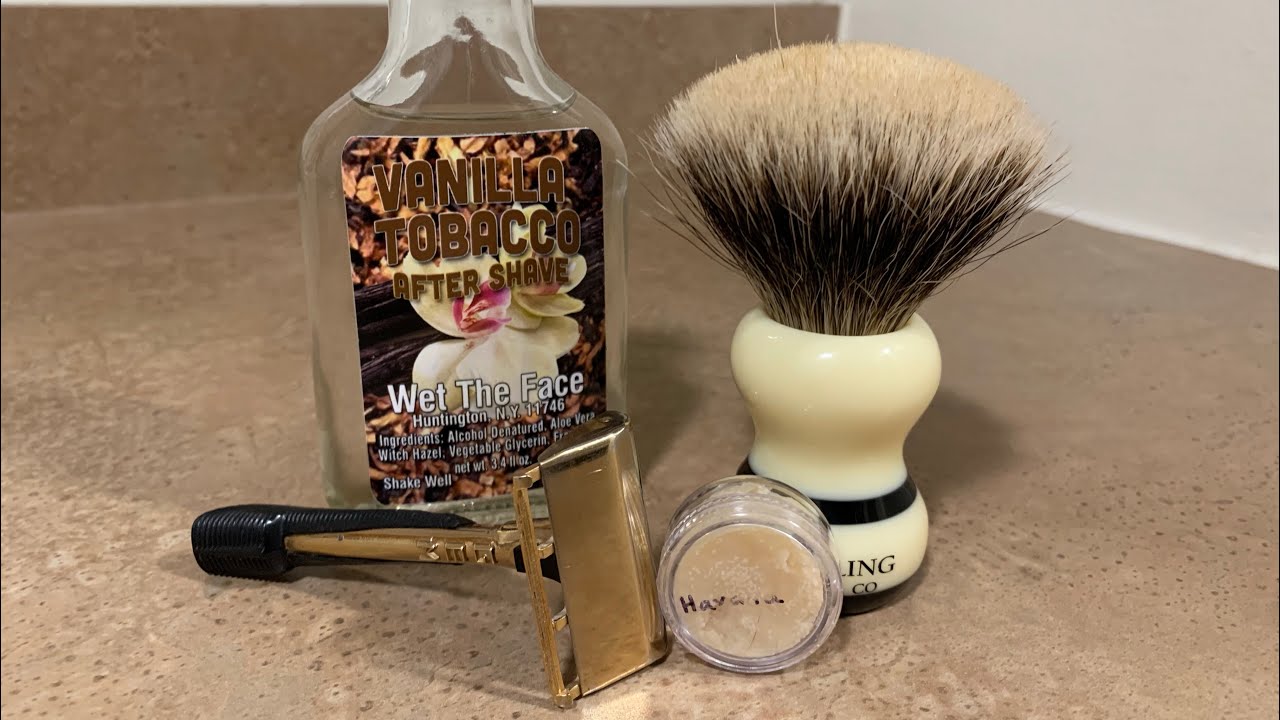 A shave with a 1950’s Gem Push Button razor and Moon Soaps “Havana”
