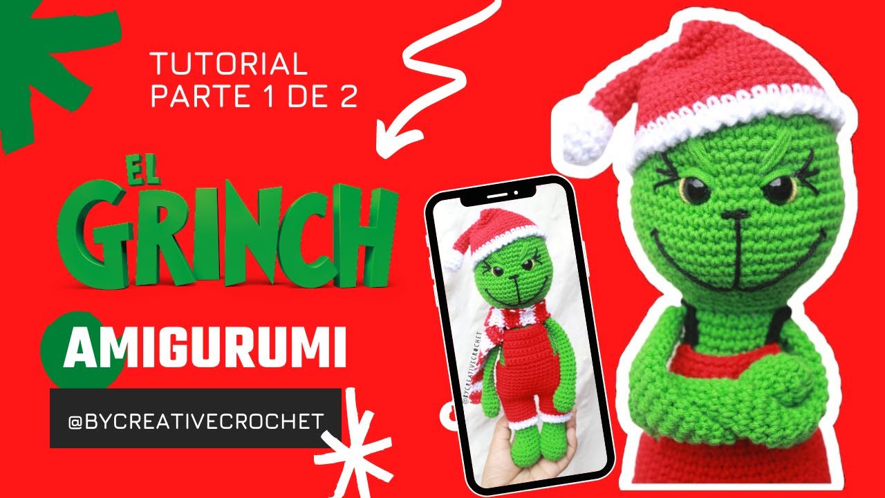 Grinch Amigurumi 🎄 Con Ropa | PARTE 1 Cuerpo, Cabeza, Brazos/PASO A PASO NAVIDAD A CROCHET