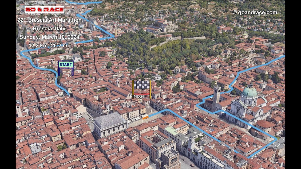 22° Brescia Art Marathon: fly over the marathon 3D course map!