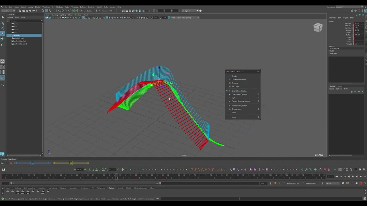 FreeMotionTrail_v1.22.3 (For Maya)