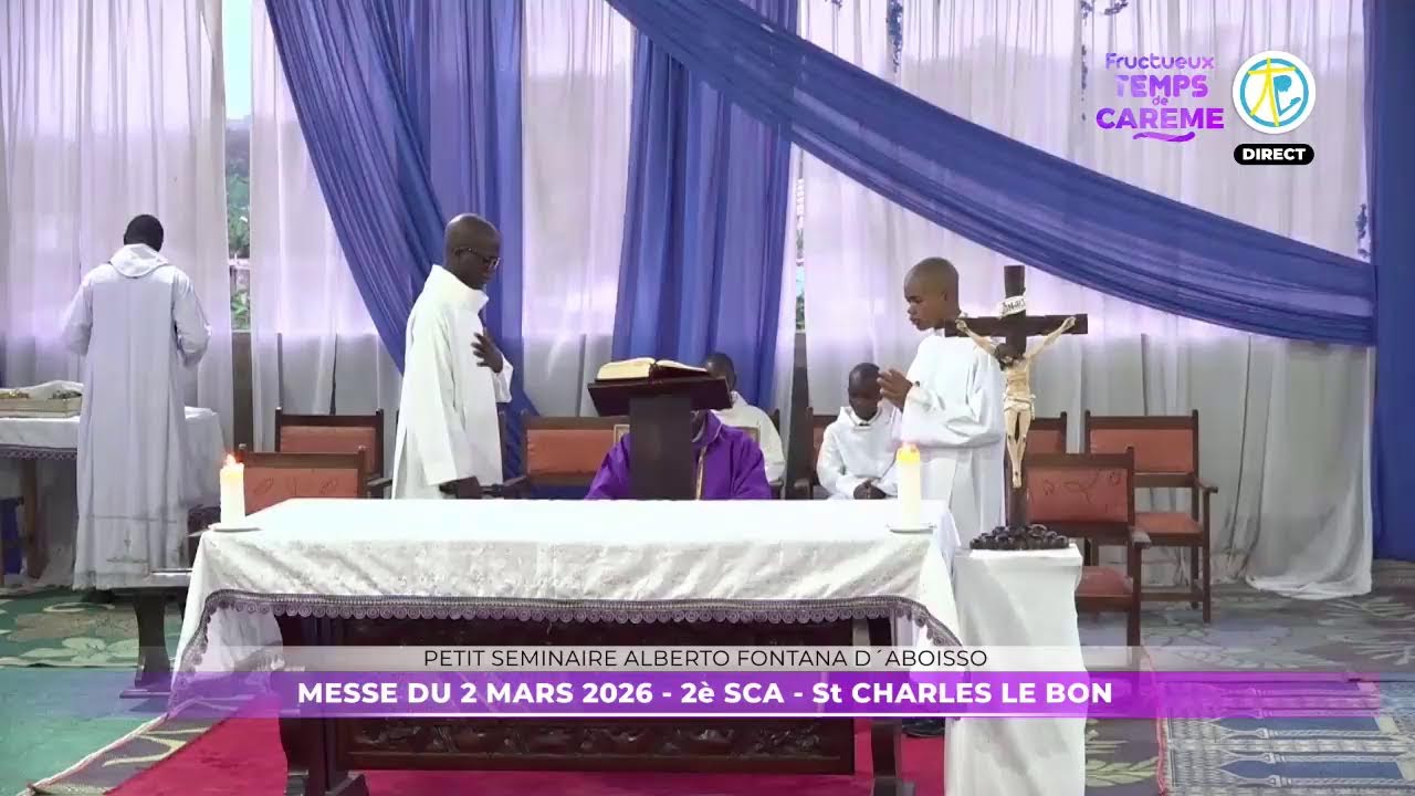 Messe du 2 mars 2026 en direct du petit séminaire Alberto Fontana d'Aboisso