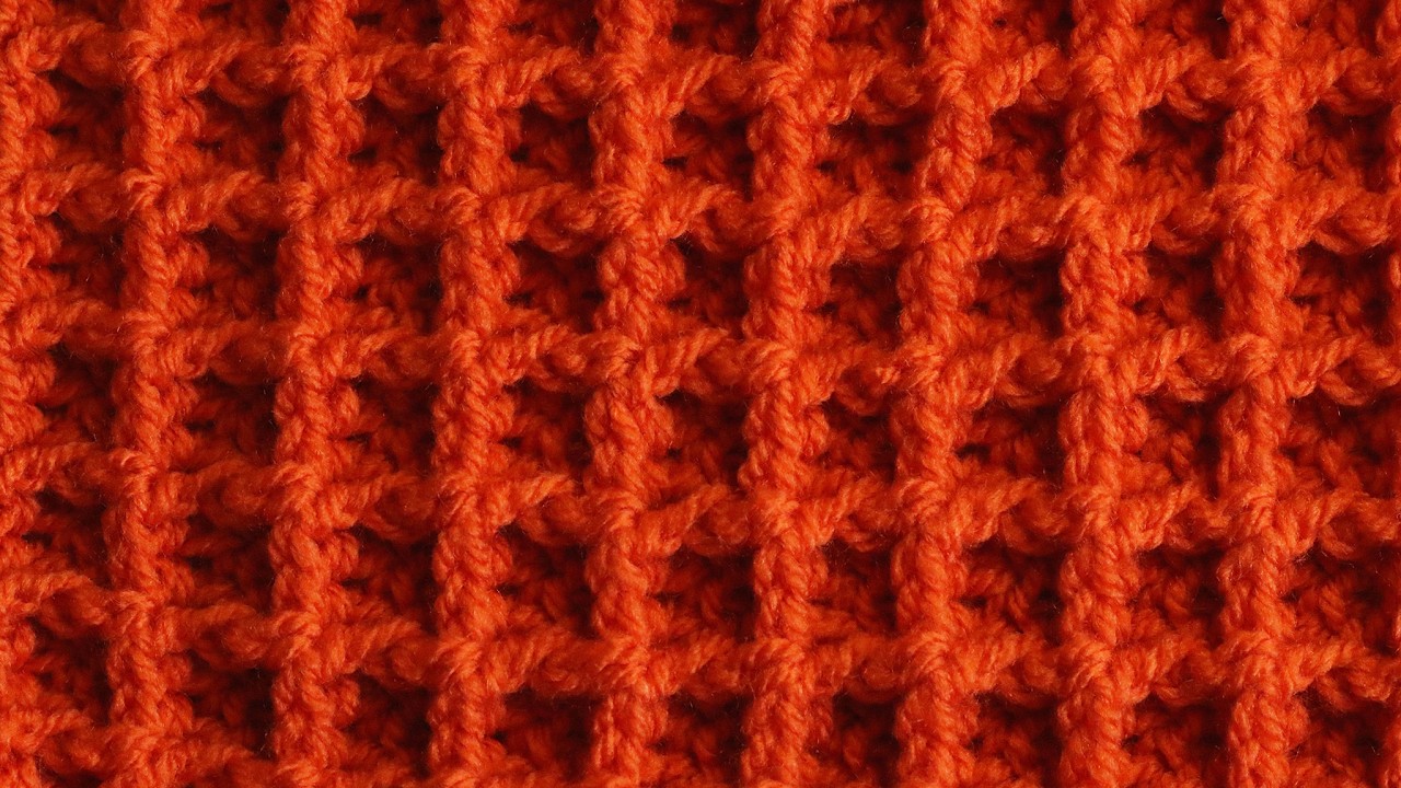 Waffle crochet stitches, pattern for home decors, winter sweaters and blankets