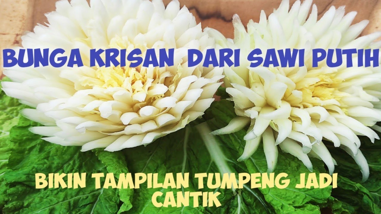 Tutorial  Membuat garnish Dari Sawi Putih//Hiasan Tumpeng