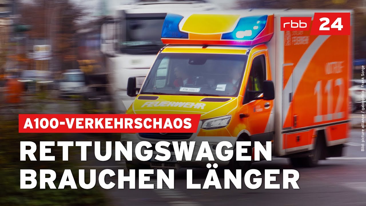 Rettungswagen müssen wegen A100-Sperrung Umwege nehmen