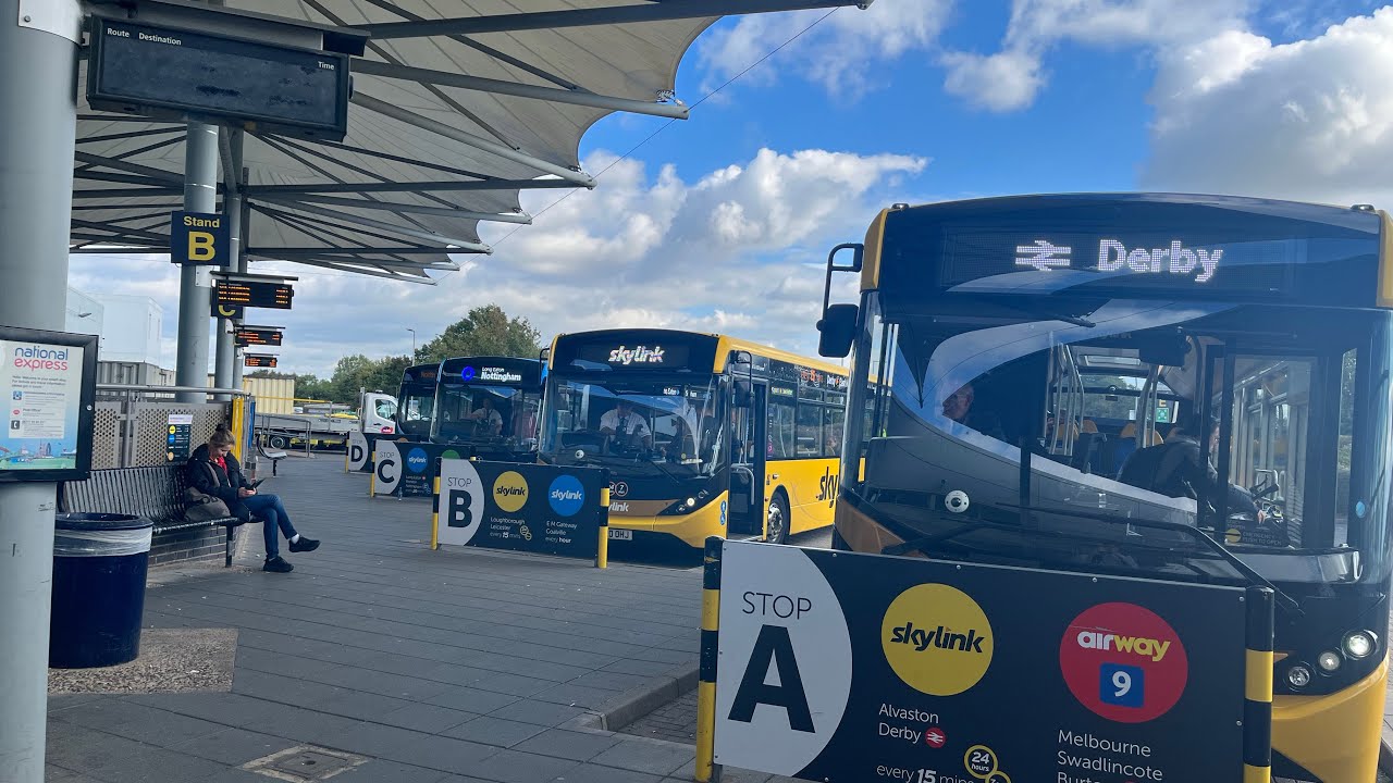Buses at East Midlands airport September 2024
