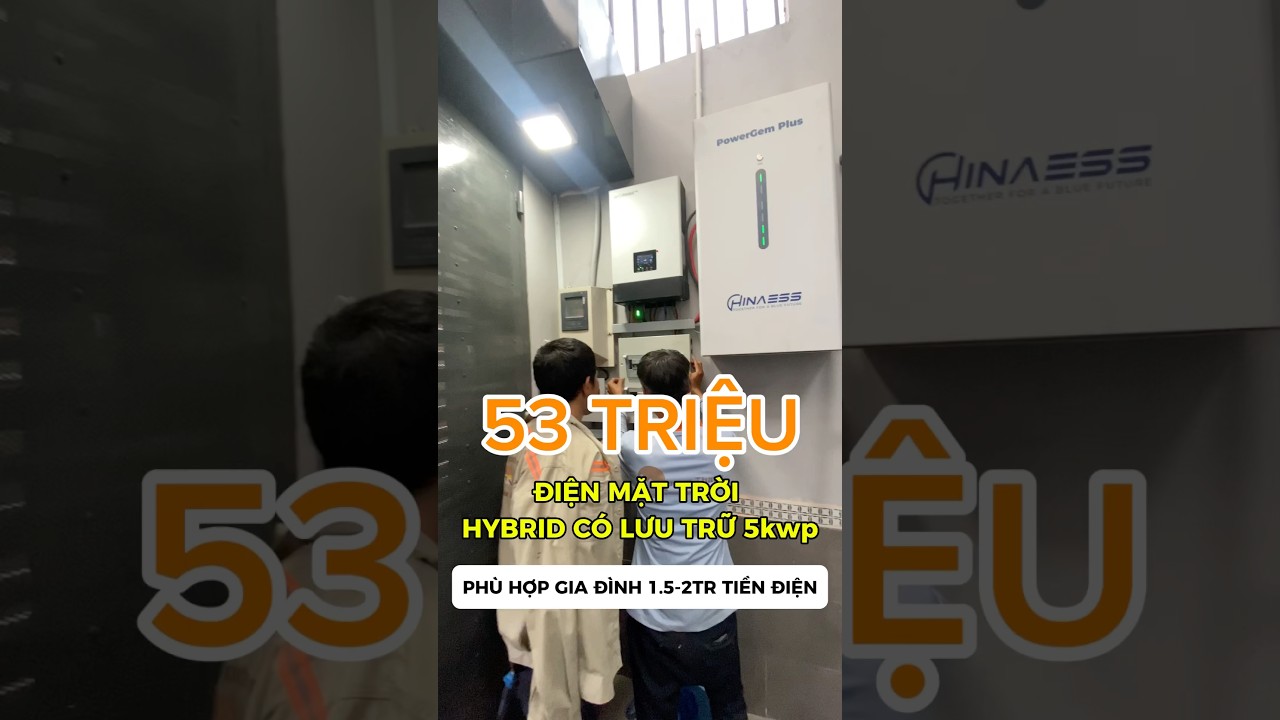 ĐIỆN MẶT TRỜI HYBRID 3.4kwp LƯU TRỮ 5kwp GI&Aacute; 53TR #dienmattroi #solarenergy #xaydung #solar #nhadep