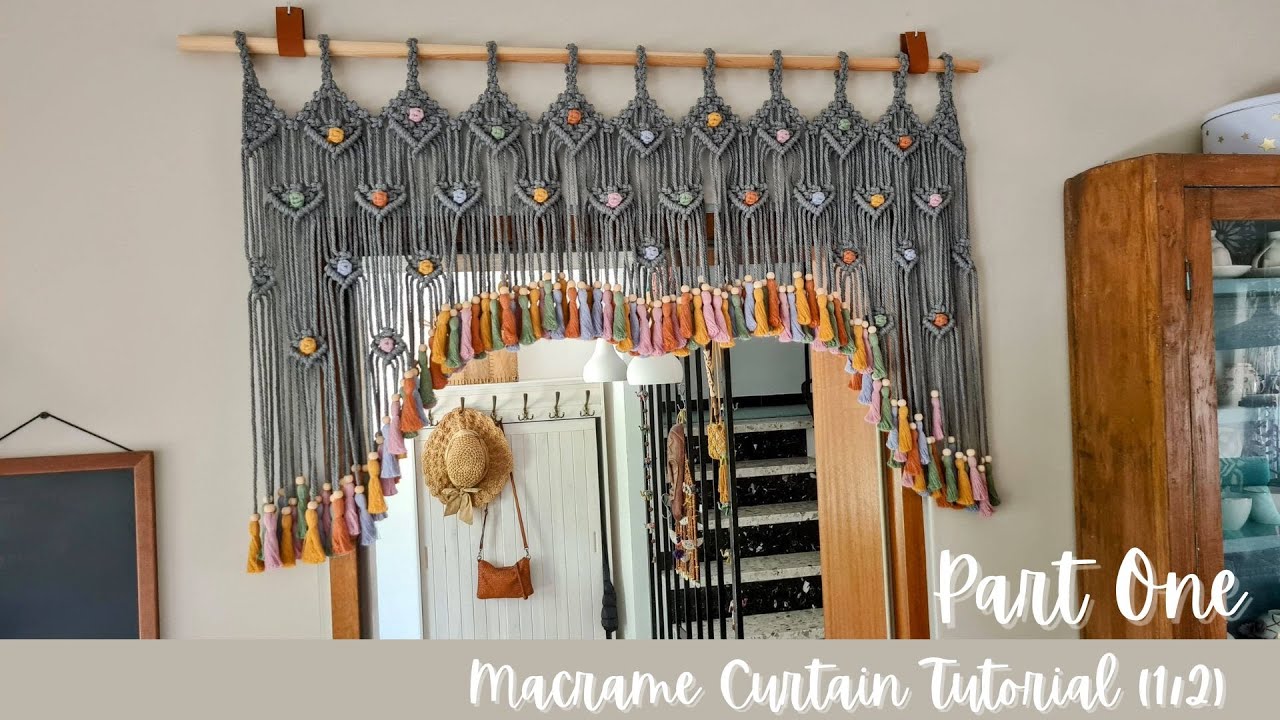 Macrame Doorway Curtain Tutorial PART - 1| Makramee-Türvorhang | Makrome Kapi Perdesi | w/captions