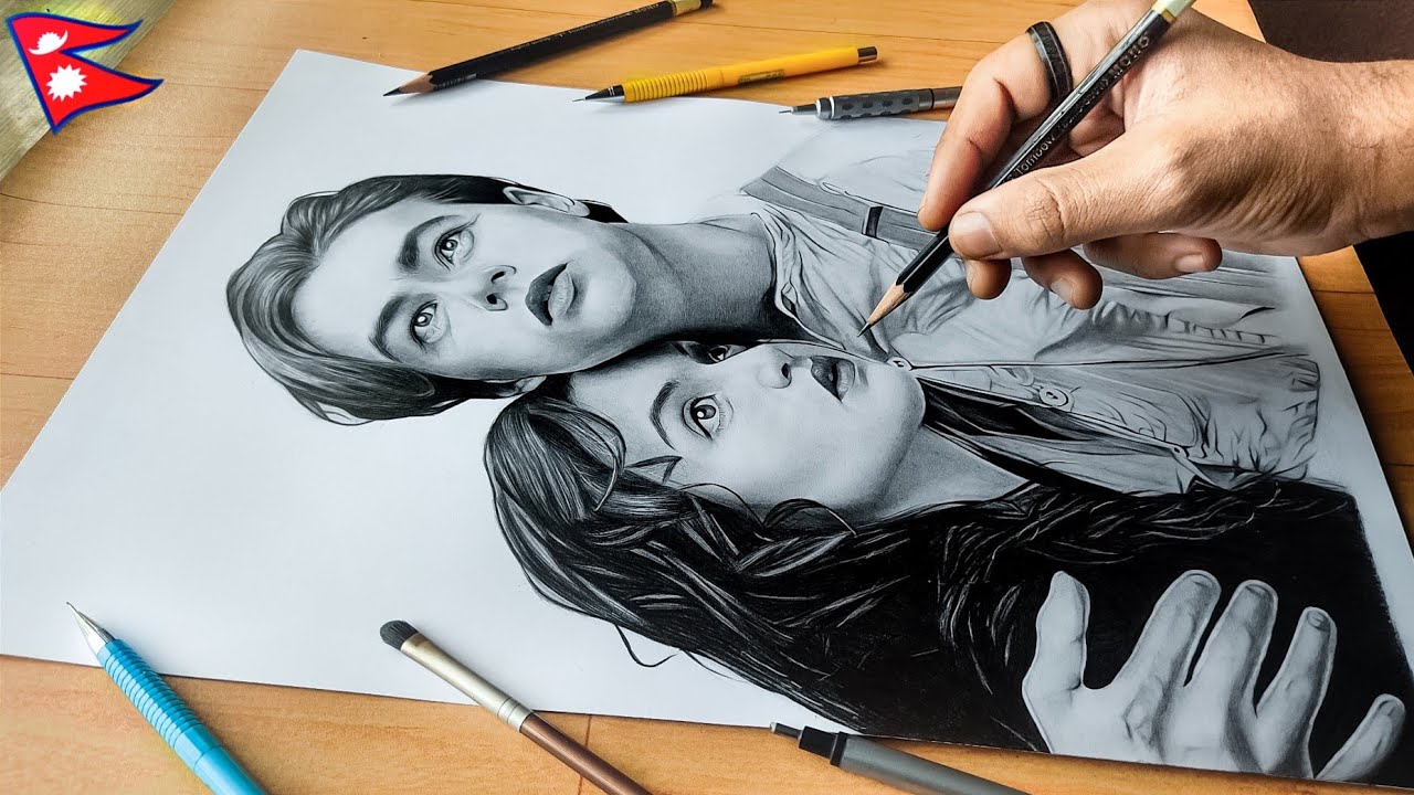 Jack and Rose Love Story from Titanic realistic drawing ♥️ | Nepali Artist