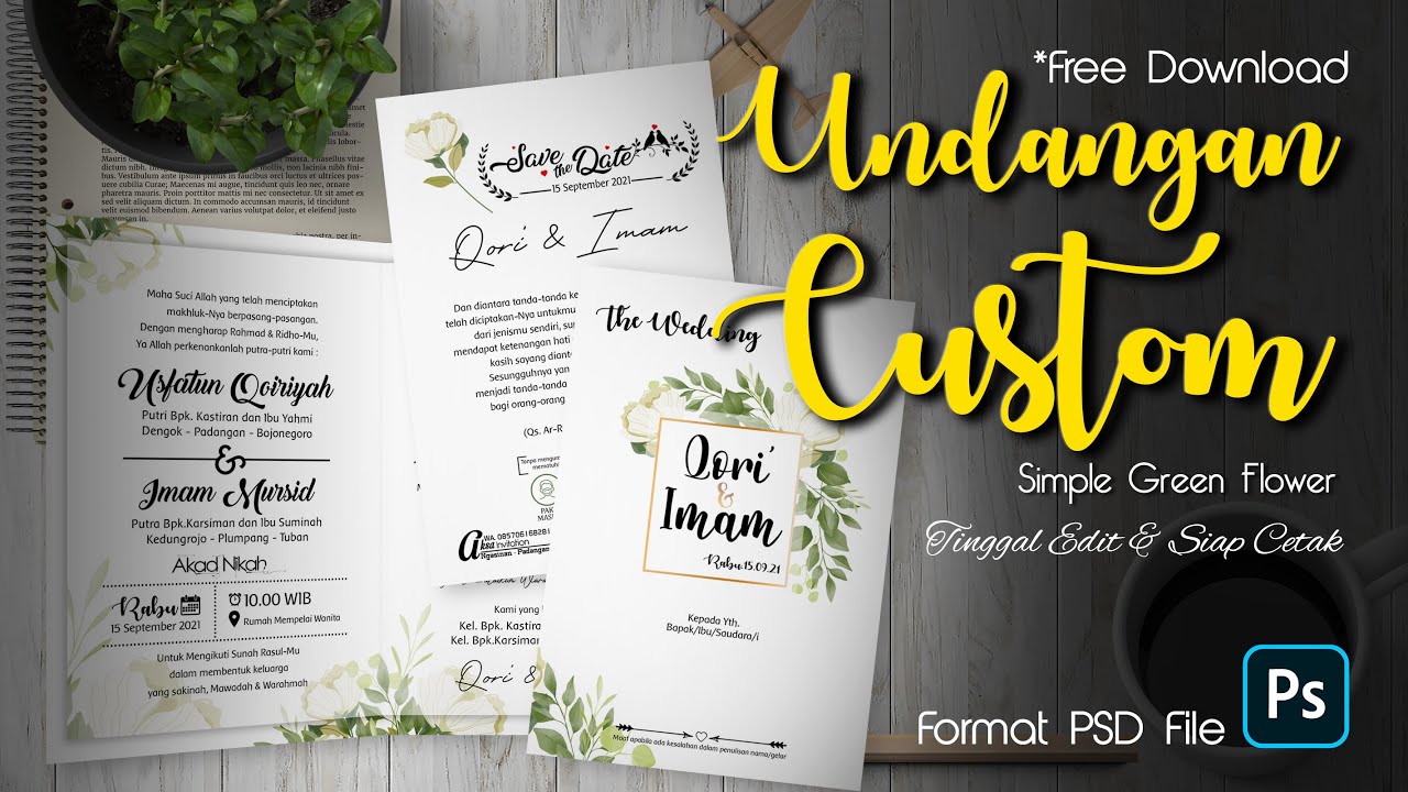 Template Undangan Pernikahan/Khitan Custom C2 - File Adobe Photoshop (PSD)
