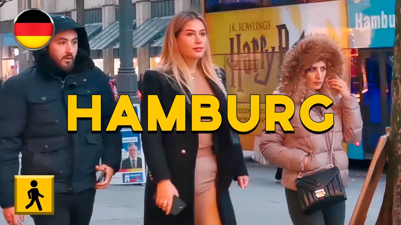 [4K] Walking Tour | Music and attractive girls | Hamburg, Germany Vlog