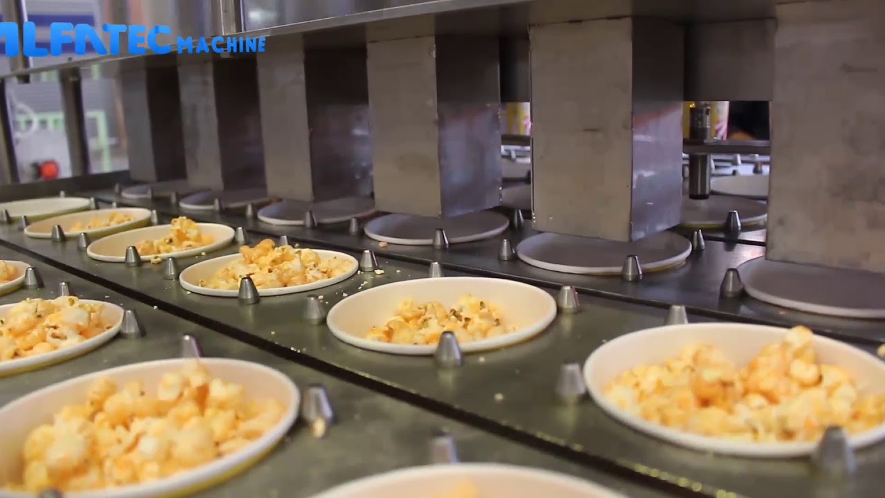 Linear cup filling machine For popcorn 6 Lines