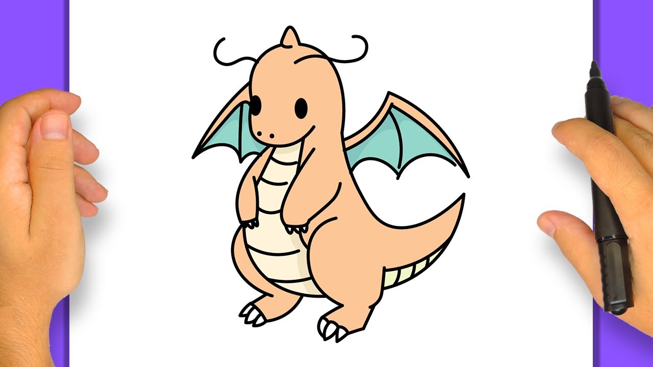 Cómo dibujar Pokémon Dragonite | Paso a Paso Simple y Fácil