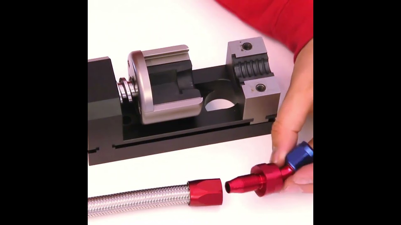 How to quickly and effortlessly install AN fittings on braided stainless steel fuel lines?