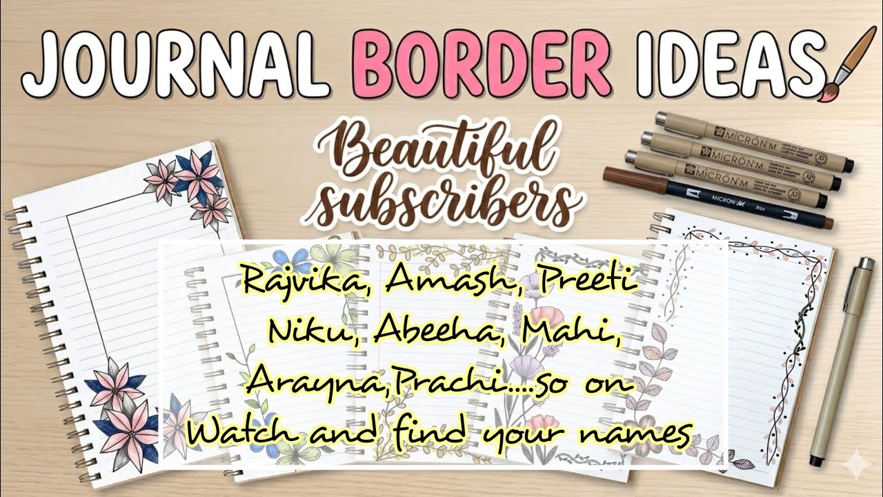 10 beautiful border designs for projects handmade| simple border designs| notebook border designs