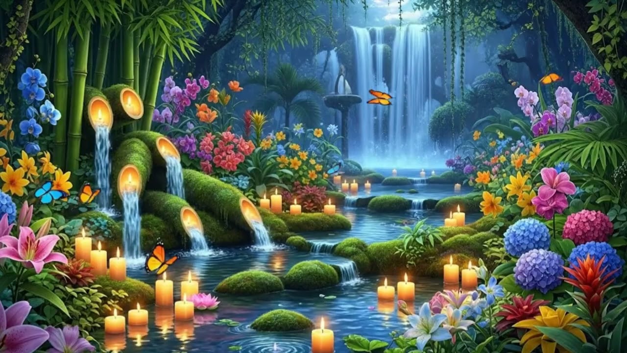Relaxing 🌺Music for Healing 🍀Paino Sounds, Water Sounds, Relieves Stress, Anxiety