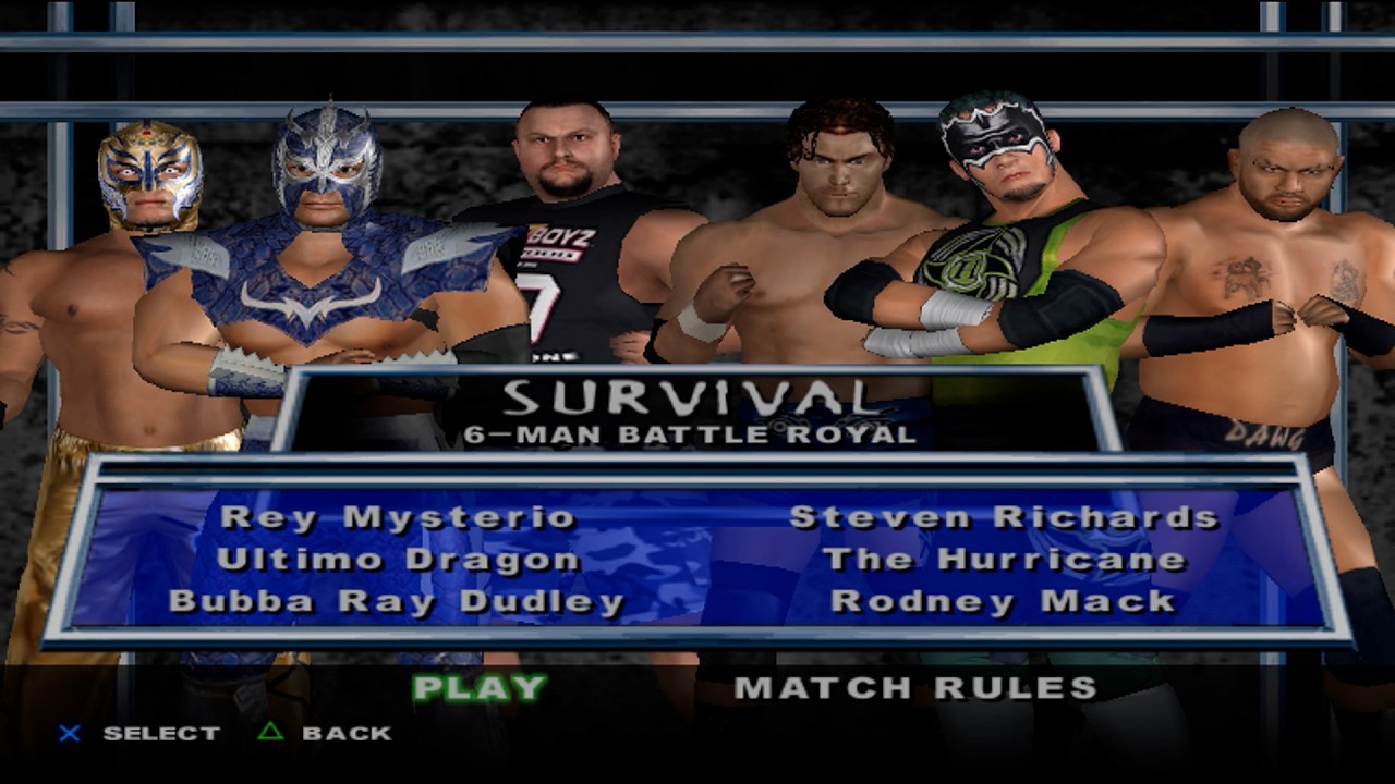 WWE SmackDown! HCTP - ReyMysterio,UltimoDragon,BubbaRayDudley,StevenRichards,TheHurricane,RodneyMack