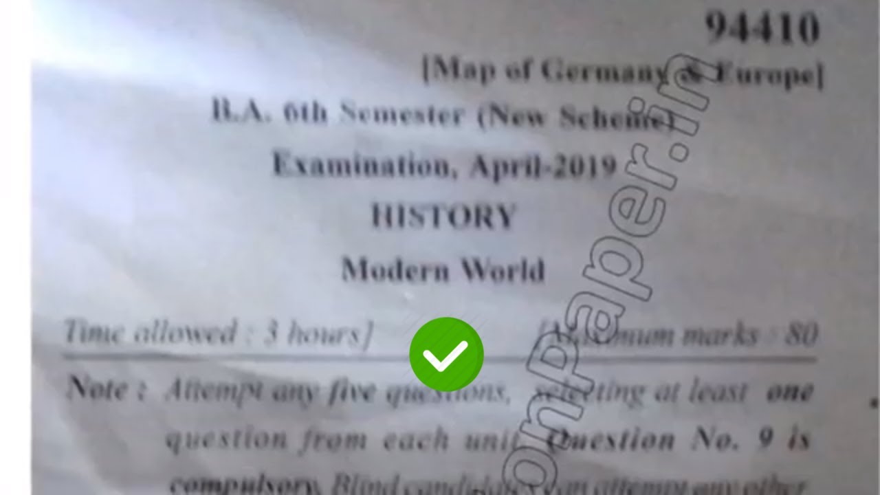 2019 Mdu BA Pass 6th Sem History Question Paper || Techbr Hindi