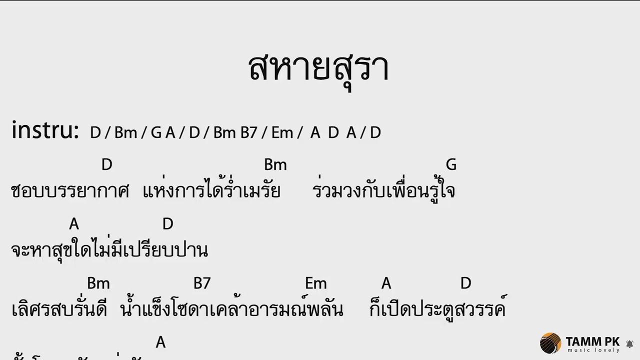 สหายสุรา - มาลีฮวนน่า  [Cover Backing Track:ไว้ซ้อมกีต้าร์]