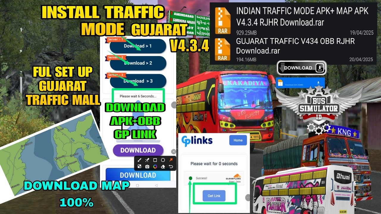 How to pull setup Gujarat traffic mode v4.3.4 bus simulator Indonesia download apk + OBB Full detail