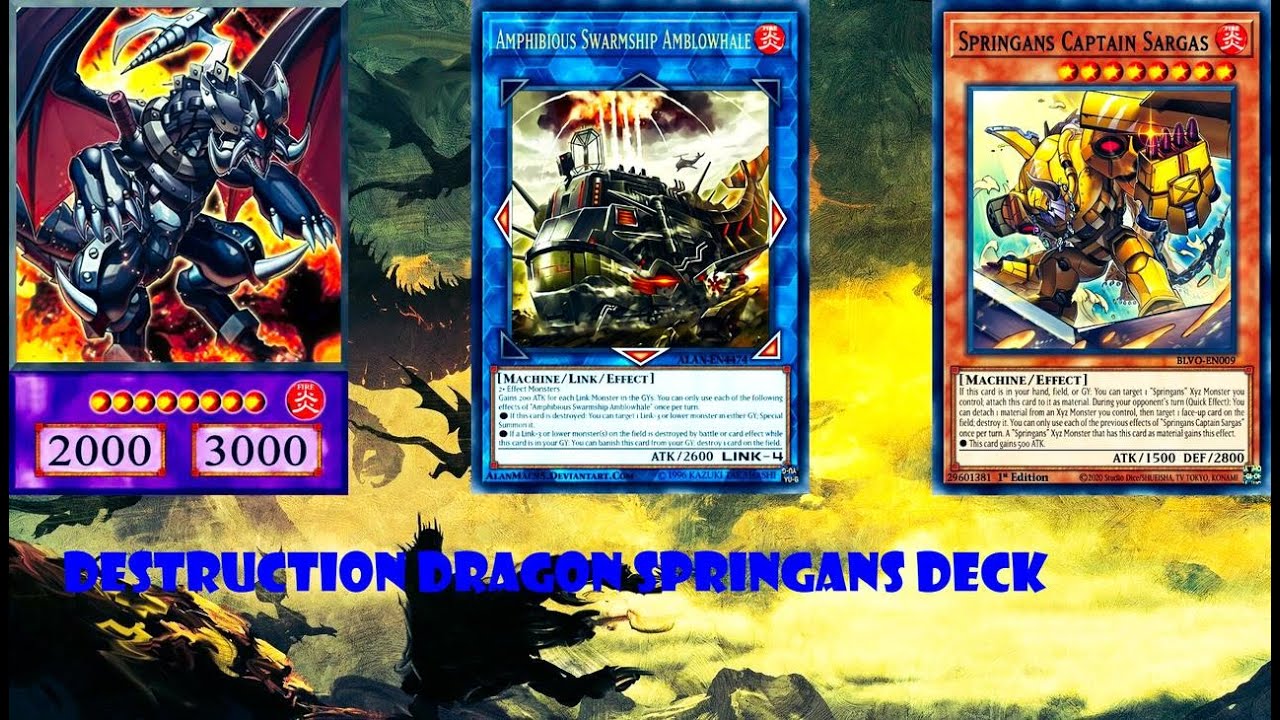 (YGOPRO)Destruction Dragon deck,(Springans)Amphibious Swarmship Amblowhale,Legendary Dragon