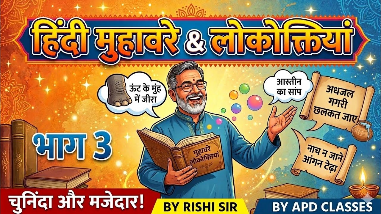 मुहावरे और लोकोक्तियाँ | 25 Most Important MCQ | Hindi Grammar | By Rishi Sir