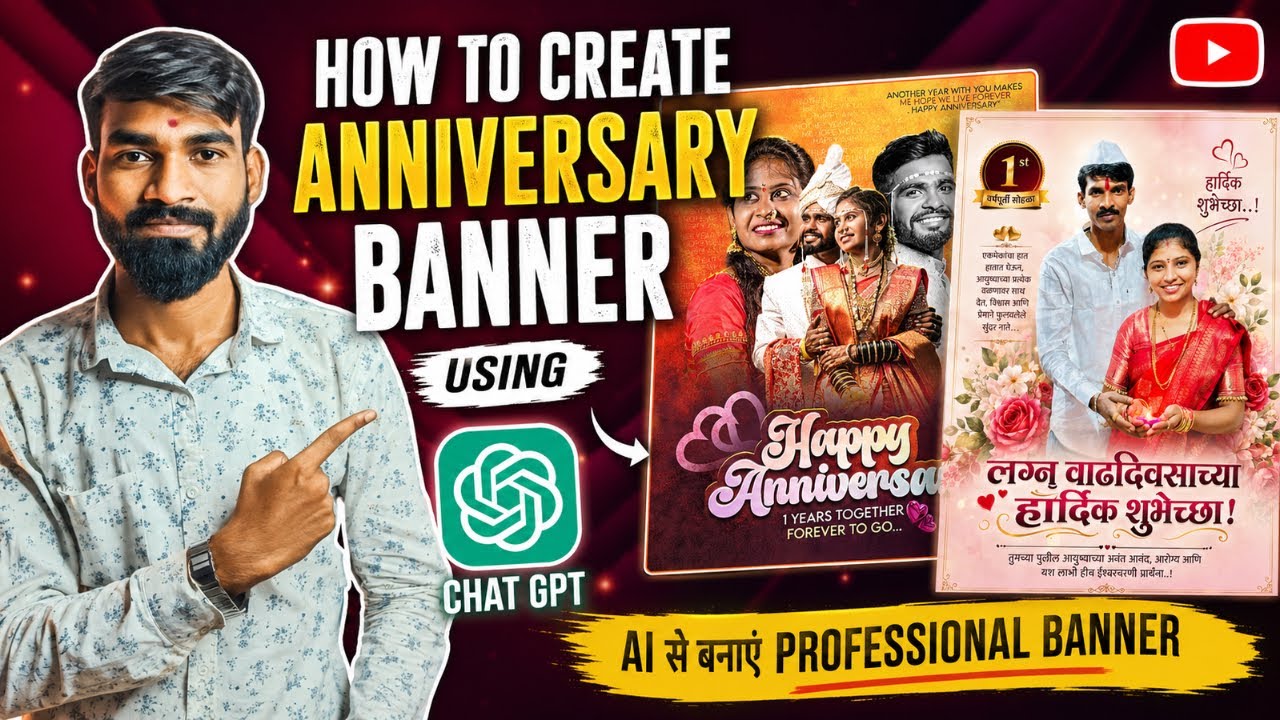 How To Create Anniversary Banner Using AI | ChatGPT Banner Design Tutorial