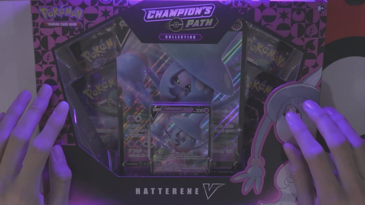 ASMR Pokemon Champions Path Hatterene V Box Opening | Relaxing Whispers, Crinkles and Tapping